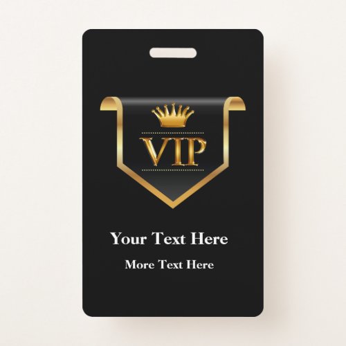 Classy VIP Badge Editable Budget Design