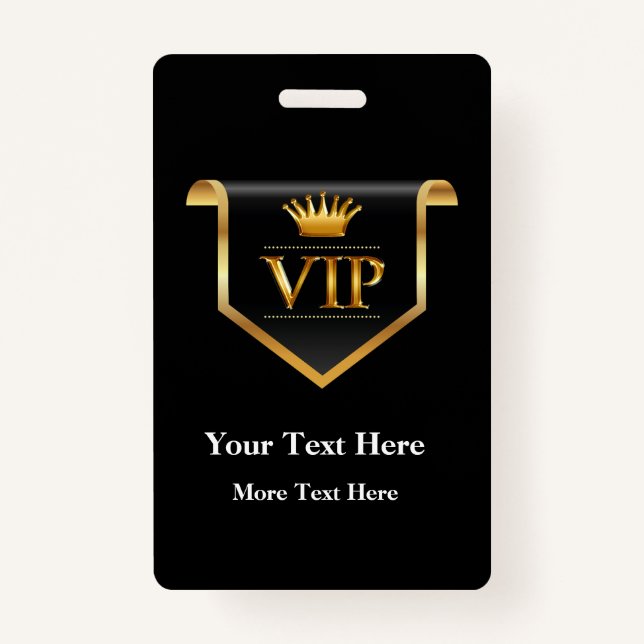 Classy VIP Badge Editable Budget Design (Front)