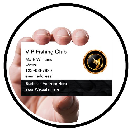 Classy VIP Fishing Club Business Cards