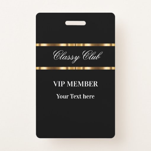 Classy VIP Member Club Guest Badge | Zazzle