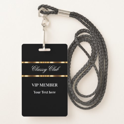 Classy VIP Member Club Guest Badge