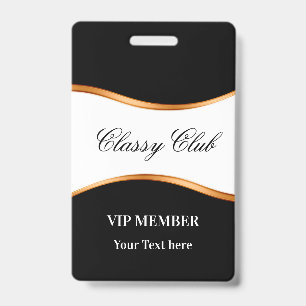 Classy VIP Member Club Guest Badges