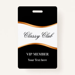 Classy VIP Member Club Guest Badges