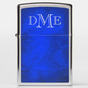 Classy Vivid Blue Monogram Zippo Lighter
