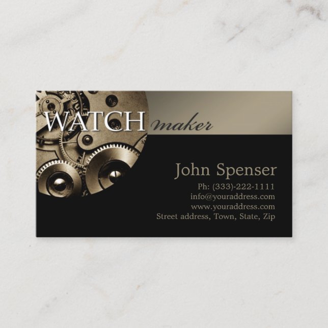 Classy Watchmaker Business Card (Front)