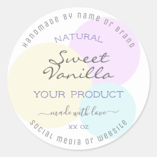 Classy Watercolor Product Packaging Label on White