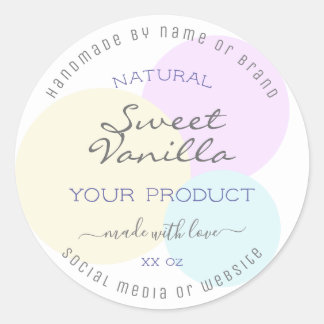 Classy Watercolor Product Packaging Label on White
