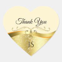 Classy Wavy Gold Decor on Light Peach Thank You