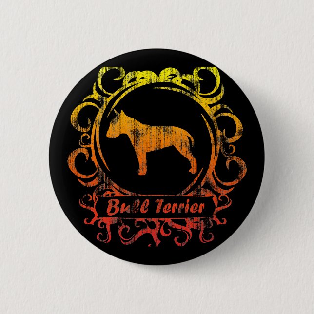 Classy Weathered Bull Terrier Pinback Button (Front)
