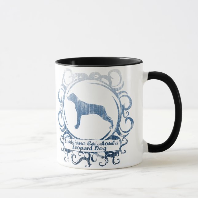 Classy Weathered Louisiana Catahoula Leopard Dog Mug (Right)