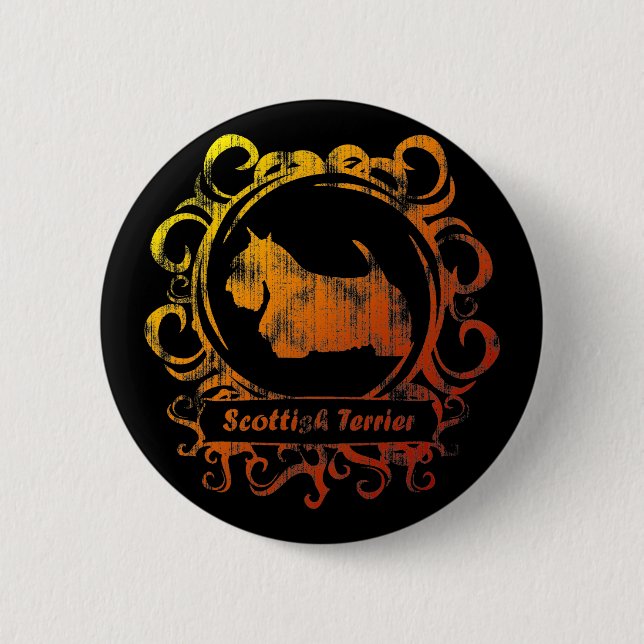 Classy Weathered Scottish Terrier Button (Front)