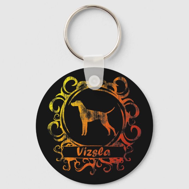 Classy Weathered Vizsla Keychain (Front)