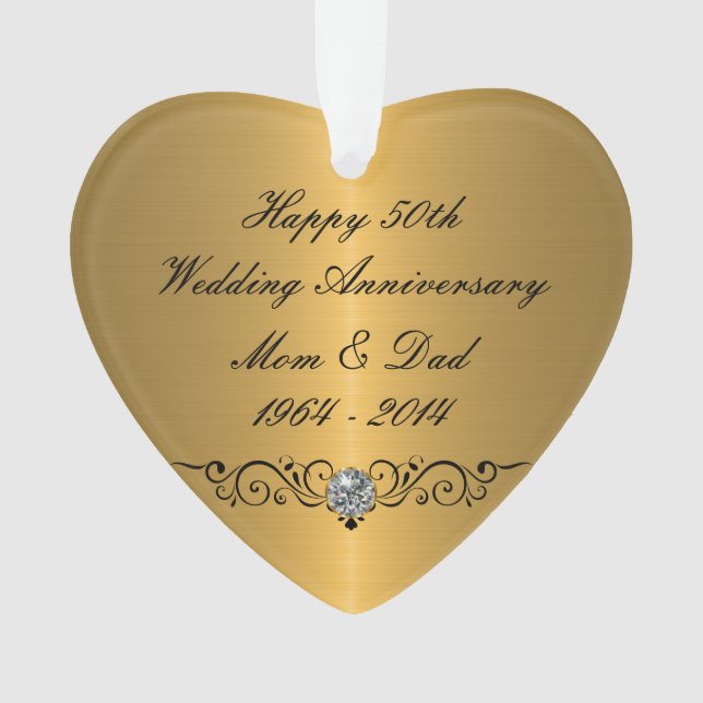 Classy Wedding Anniversary Ornament (Front)