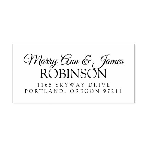 Classy Wedding Couples Name Address Self_inking Stamp