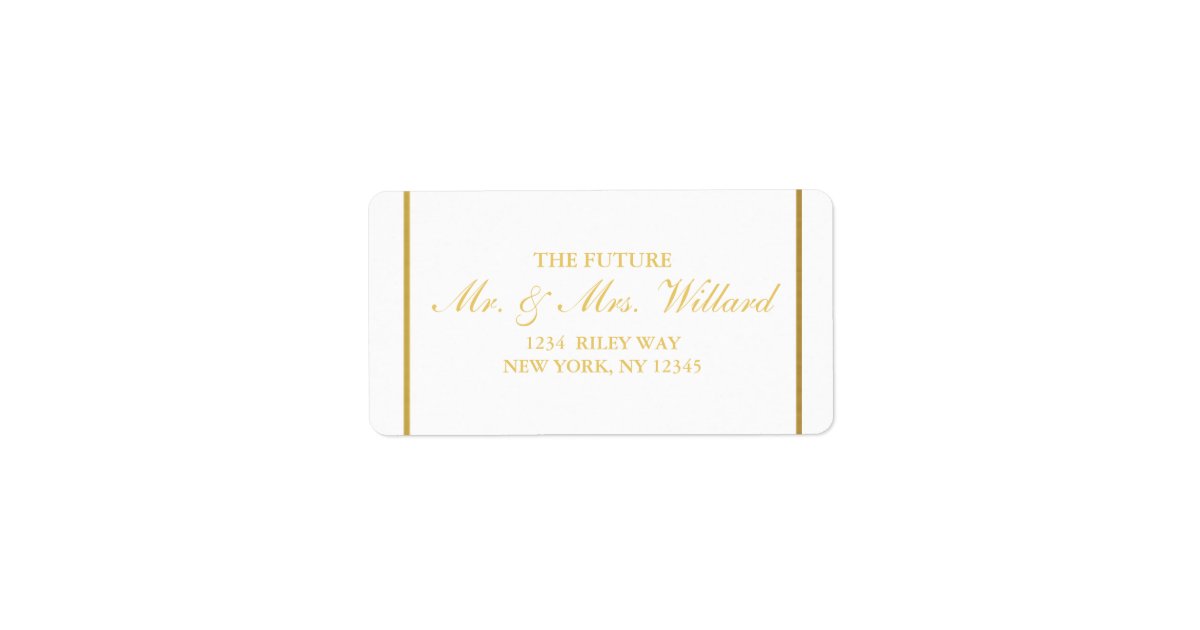 Classy Wedding Gold Foil Address Label Zazzle