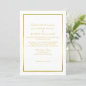 Classy Wedding Invitation Gold Foil - White (Standing Front)