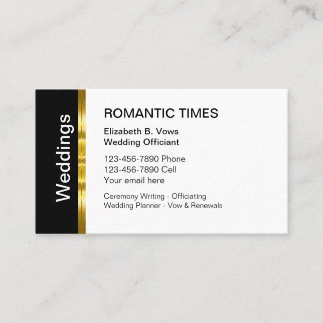 Classy Wedding Officiant Upscale Business Cards (Front)