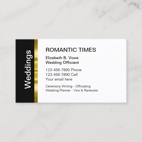 Classy Wedding Officiant Upscale Business Cards