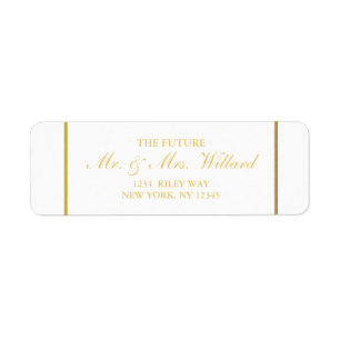 Classy Wedding Return Address Labels Gold Foil