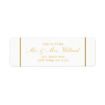 Classy Wedding Return Address Labels Gold Foil by Vineyard at Zazzle