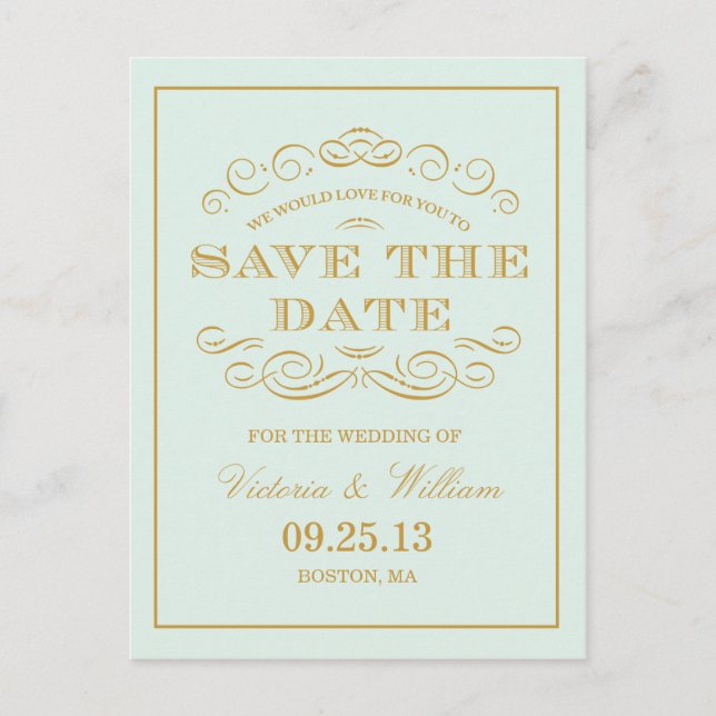 CLASSY WEDDING  | SAVE THE DATE ANNOUNCEMENT (Front)