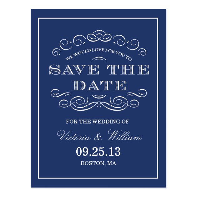 CLASSY WEDDING  | SAVE THE DATE ANNOUNCEMENT POSTCARD