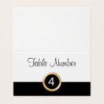 Classy Wedding Table Number Cards<br><div class="desc">Classy designed wedding table number cards in gold black and white colors with elegant number emblem and text you can customize online. Designed as classy wedding table cards on a budget.</div>