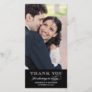 Classy Wedding Thank You Photo Card by PeridotPaperie at Zazzle