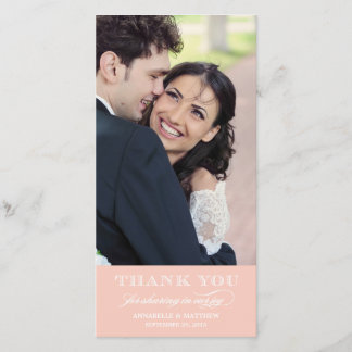 Classy Wedding Thank You Photo Card