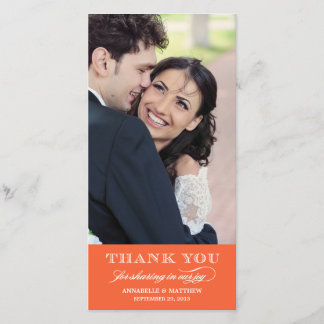 Classy Wedding Thank You Photo Card