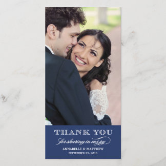 Classy Wedding Thank You Photo Card