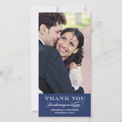 Classy Wedding Thank You Photo Card