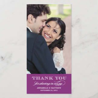 Classy Wedding Thank You Photo Card