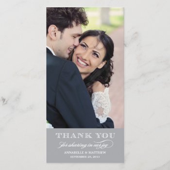 Classy Wedding Thank You Photo Card by PeridotPaperie at Zazzle