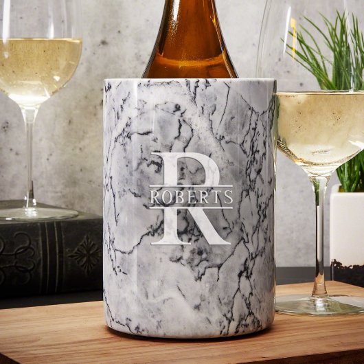 Classy White 6" x 4" Marble Wine Chiller (Front)