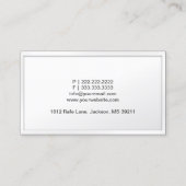 Classy White Border Anesthesiologist Business Card (Back)