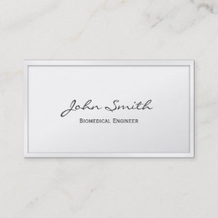 Classy White Border Biomedical Business Card