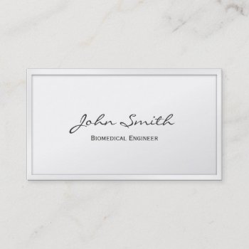 Classy White Border Biomedical Business Card by cardfactory at Zazzle