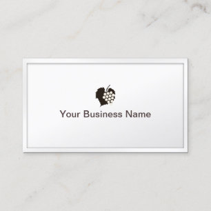Classy White Border Grapes Winery Business Card