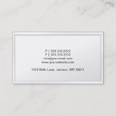 Classy White Border Librarian Business Card (Back)