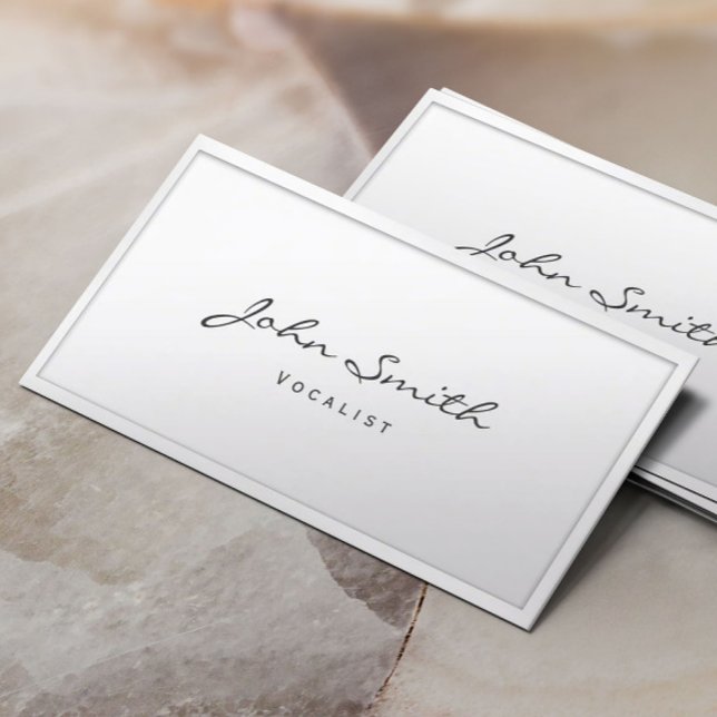 Classy White Border Vocalist Business Card (Creator Uploaded)