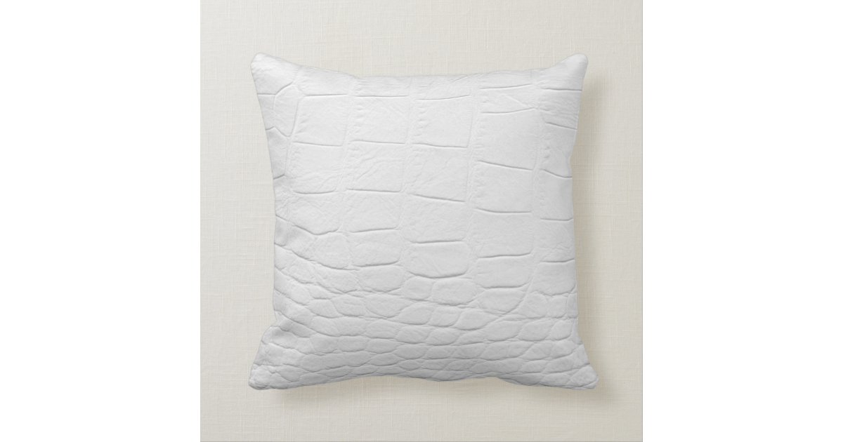 White Leather Throw Pillows Home Ideas Cly White Crocodile Leather Throw Pillow Zazzle