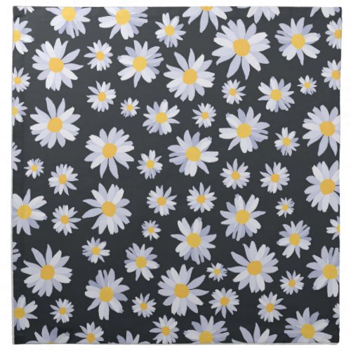 Classy White Daisy Flowers Botanical Cloth Napkin