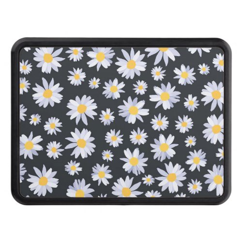 Classy White Daisy Flowers Botanical Hitch Cover