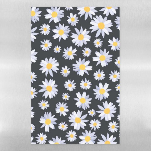 Classy White Daisy Flowers Botanical Magnetic Dry Erase Sheet