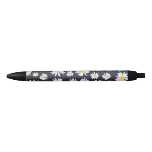 Classy White Daisy Flowers Botanical Pen