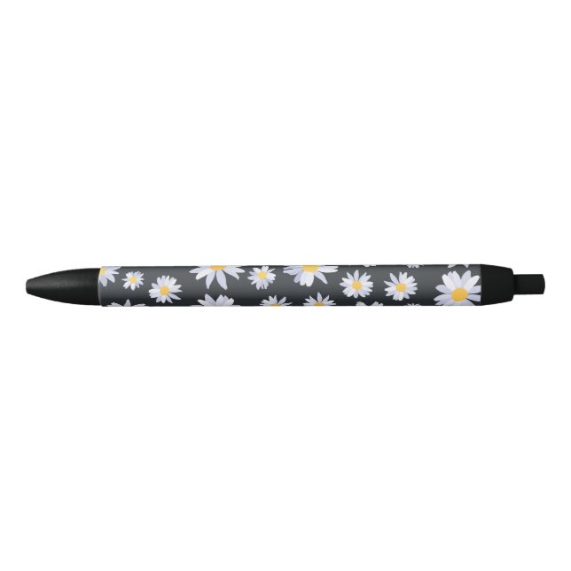 Classy White Daisy Flowers Botanical Pen (Front)