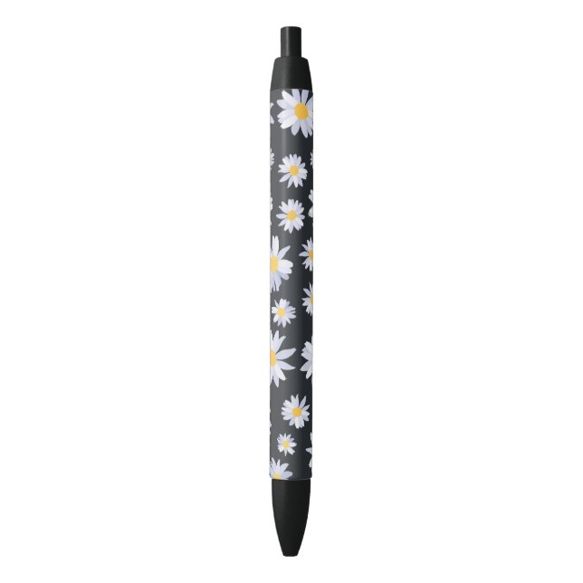 Classy White Daisy Flowers Botanical Pen (Front Vertical)