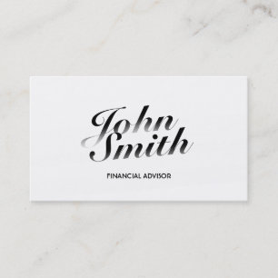 Classy White Financial Advisor Business Card