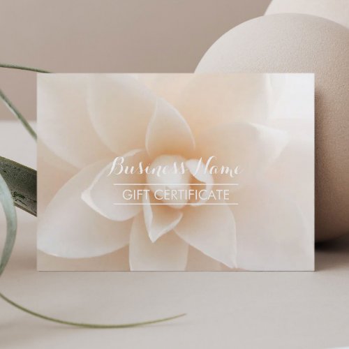 Classy White Floral Gift Certificate